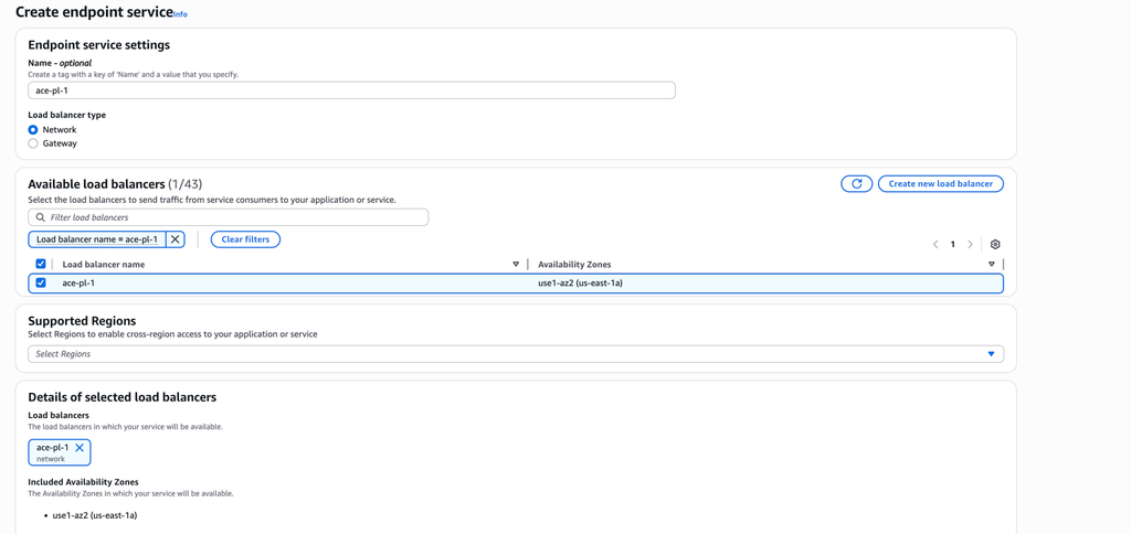 Create Endpoint Service